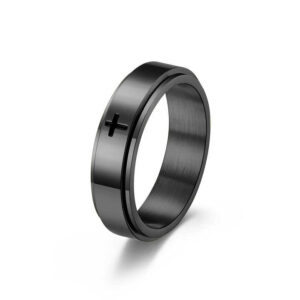 Unisex Cross Ring displayed against a neutral background, ideal for both men and women.