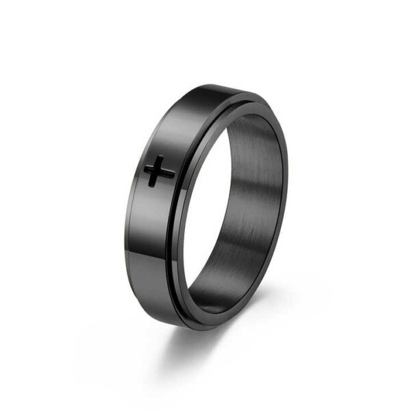 Unisex Cross Ring displayed against a neutral background, ideal for both men and women.