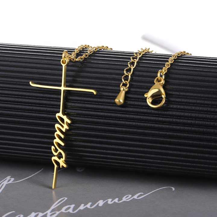 Gift-ready Unisex Necklace featuring a stainless steel cross pendant, ideal for any occasion.