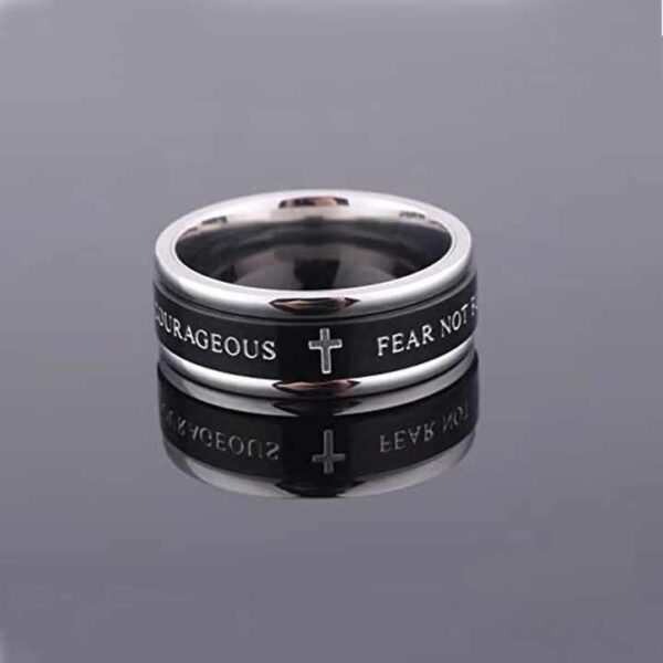 Fear Not, Be Strong and Courageous - Unisex Rings - Image 5
