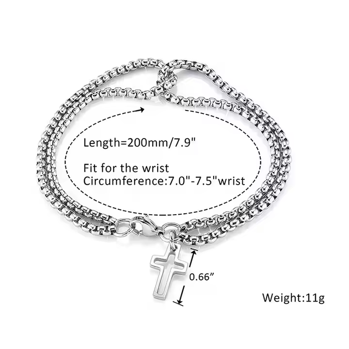 Double-Layer Cross Bracelet - Image 6