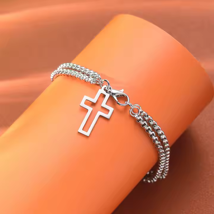 Double-Layer Cross Bracelet - Image 5