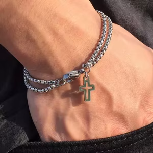 Double-Layer Cross Bracelet