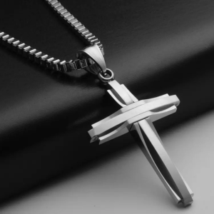 Geometric Cross Necklace