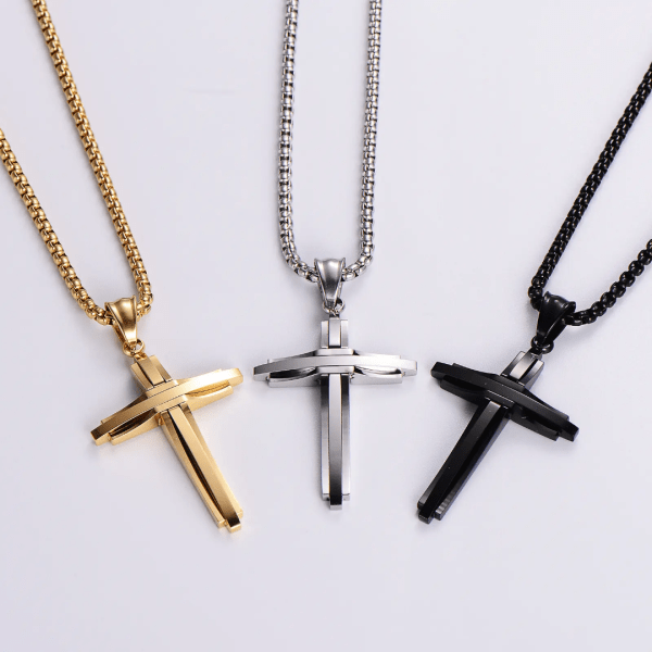 Geometric Cross Necklace - Image 7