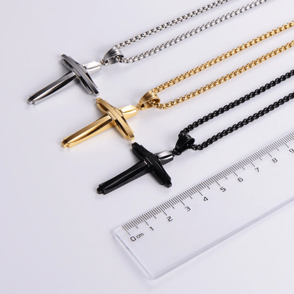 Geometric Cross Necklace - Image 8