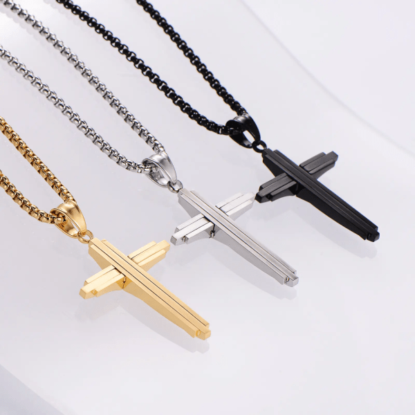 Geometric Cross Necklace - Image 9