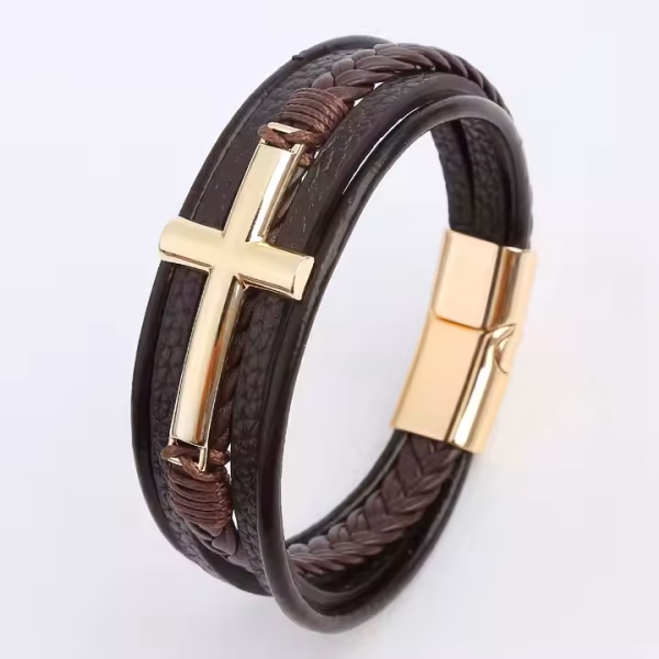 Leather Bracelet with Cross - Image 14