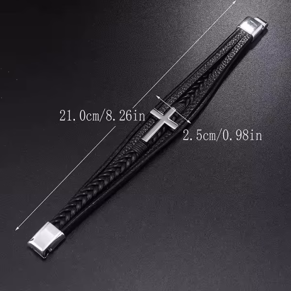 Leather Bracelet with Cross - Image 15
