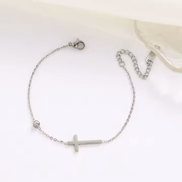 Cross Bracelet and Necklace Set - Image 2